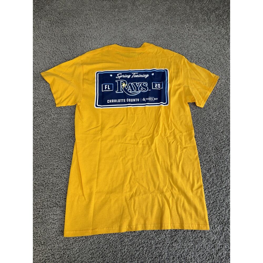 Tampa Bay Rays Shirt Mens S Yellow MLB Baseball Spring Training Gildan